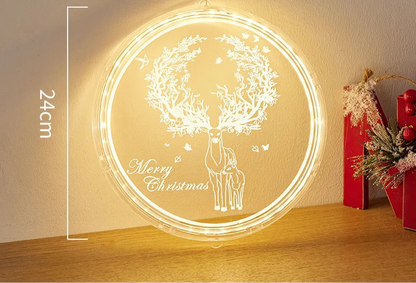 Christmas Transparent Luminous Night Lights, Festive Scene Atmosphere Decoration and Hanging Ornament Store