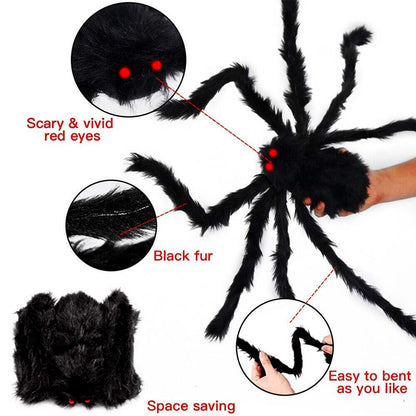 Giant Spider Web Halloween Decoration with spiders