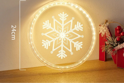 Christmas Transparent Luminous Night Lights, Festive Scene Atmosphere Decoration and Hanging Ornament Store