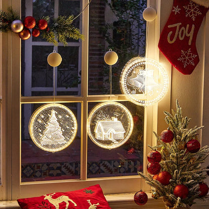 Christmas Transparent Luminous Night Lights, Festive Scene Atmosphere Decoration and Hanging Ornament Store