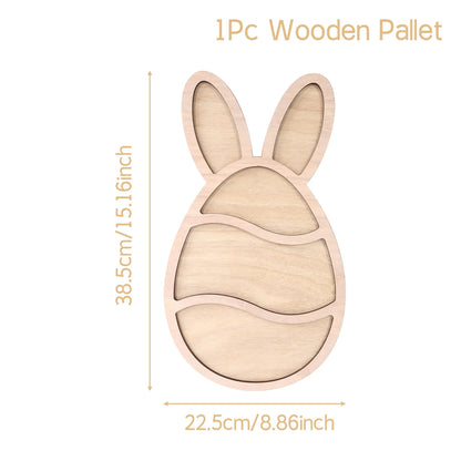 Easter Bunny Egg Wooden Tray