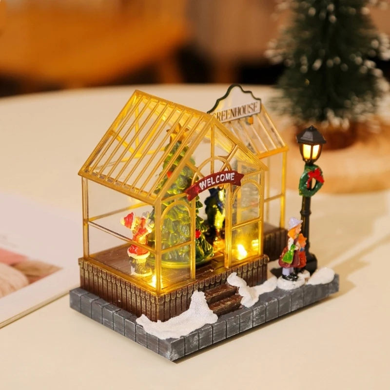 Christmas Musical Greenhouse Ornament with LED Lighting