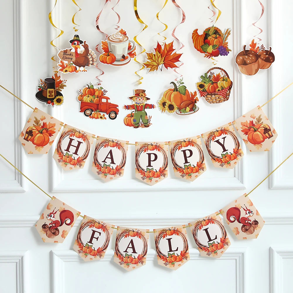 Happy Fall Thanksgiving Party Decor