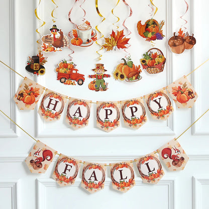Happy Fall Thanksgiving Party Decor