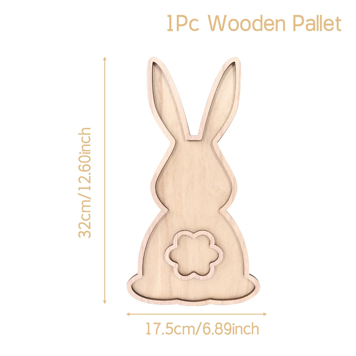 Easter Bunny Egg Wooden Tray