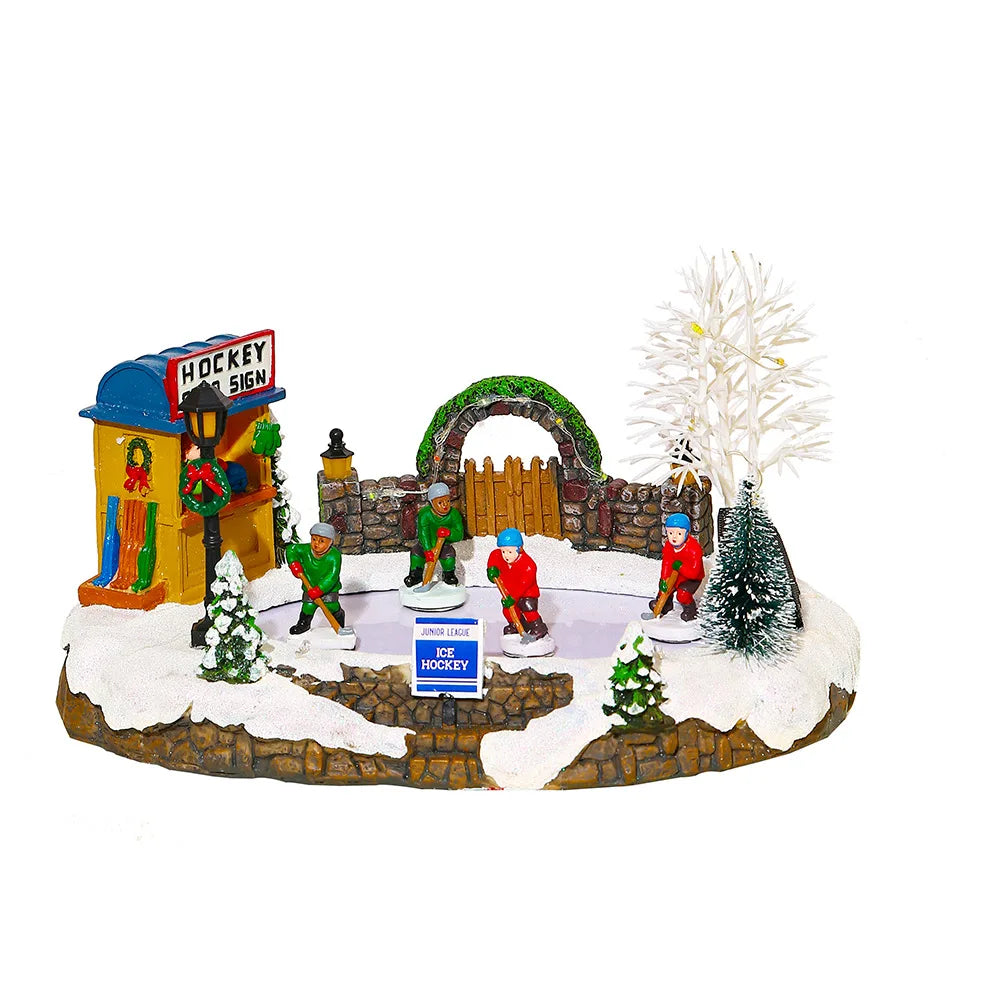 Christmas glowing snow scenery houses
