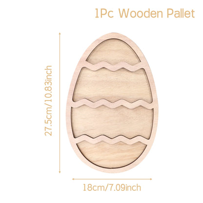 Easter Bunny Egg Wooden Tray