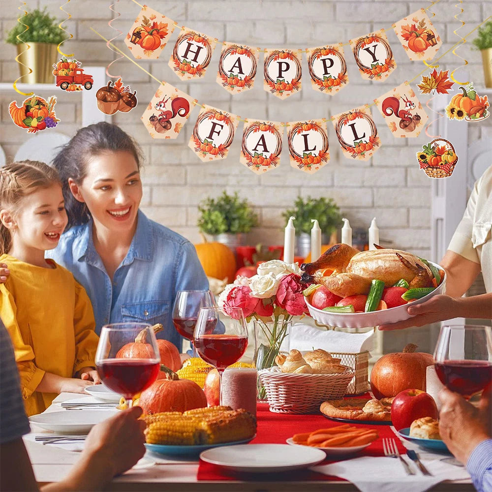 Happy Fall Thanksgiving Party Decor