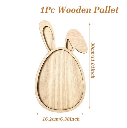 Easter Bunny Egg Wooden Tray