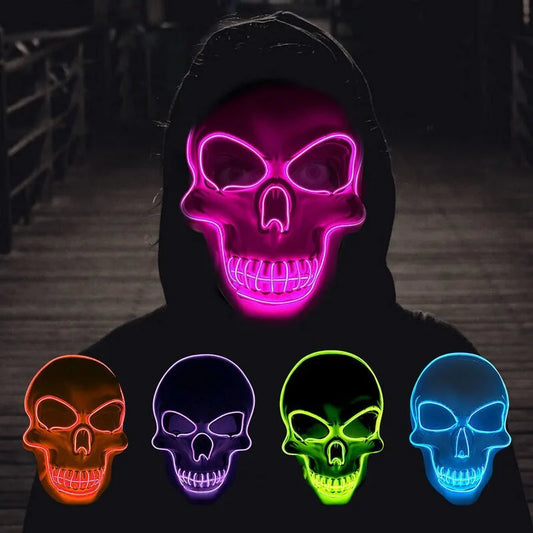 Halloween Horror Skull Mask LED C