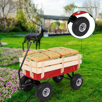 Iron Wood Garden Cart